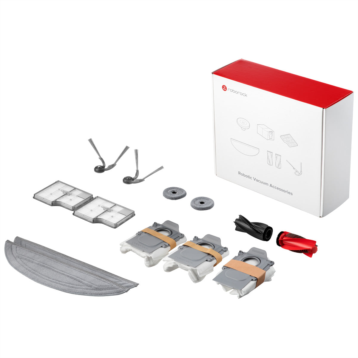 Roborock Zubehör-Set – für Saros 10 – 1 Stk Seitenbürste, 2 Stk Filter, 2 Stk Vibrarise Mop, 2 Stk Edgewise Wi