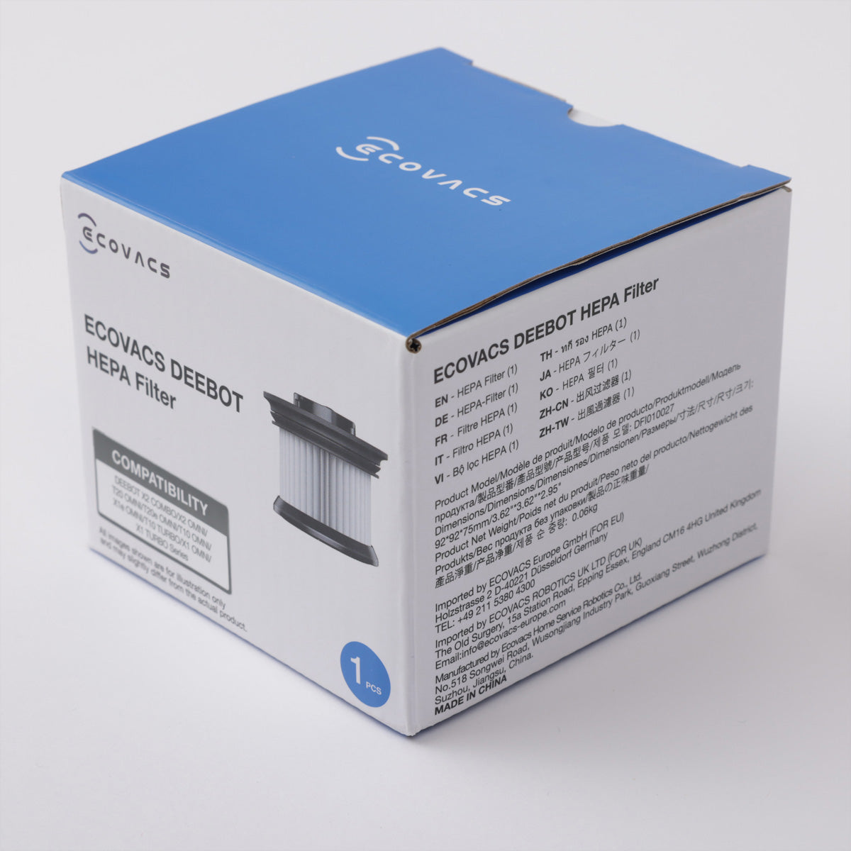 Ecovacs HEPA-Filter H13 – 1 Stück, für DEEBOT X2 COMBO/T30S COMBO