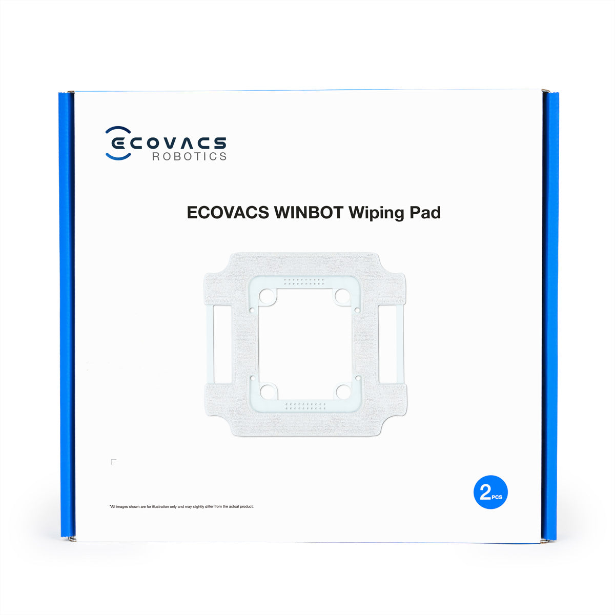 Ecovacs Mikrofaser-Reinigungspads – für Winbot W3 OMNI – 25,4 × 26,7 cm – 2 Stk.