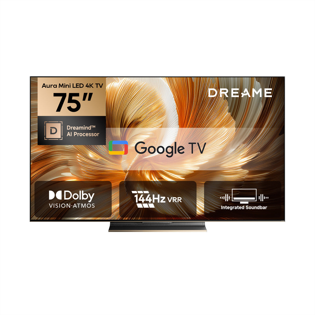 Dreame S100 – 75" TV – 4K UHD – OLED – Google TV – 144 Hz – 1000 cd/m² – Dolby Vision/HDR10+