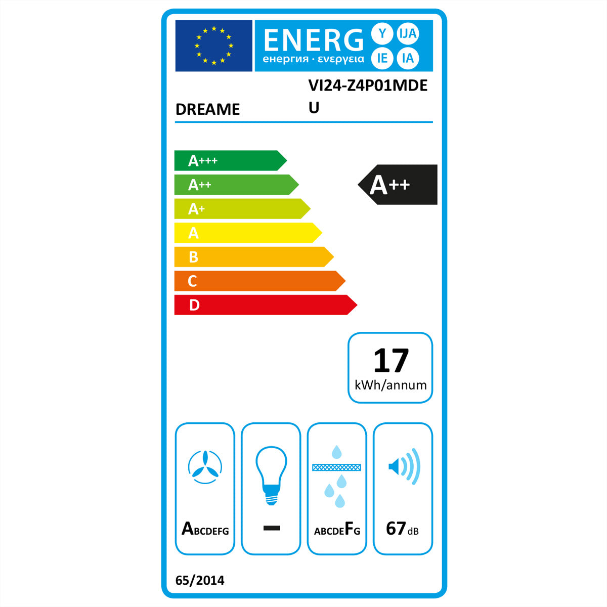 Dreame Kochfeld mit Dunstabzug VZ40 Pro – Einbau, 650 m³/h, A++, 7.200 W – schwarz