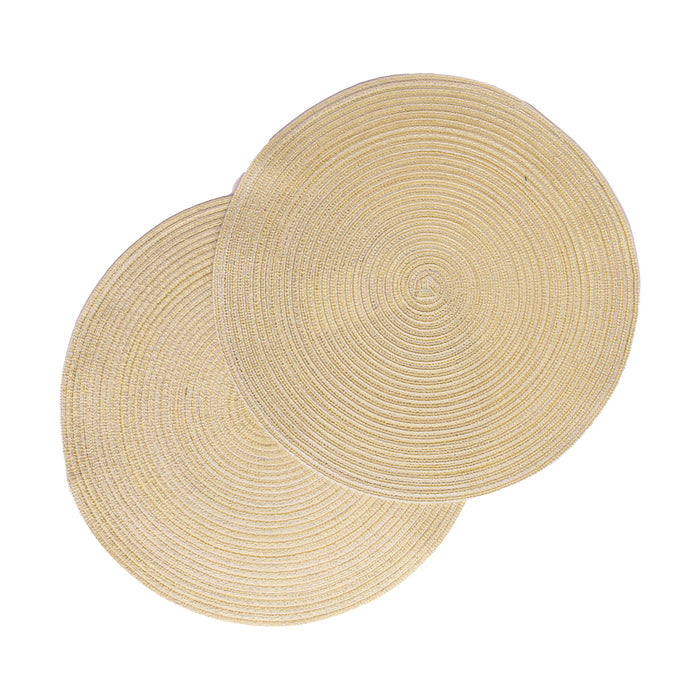 Pichler Tischset – rund, Polyester, Creme, Ø38 cm – 2er-Set