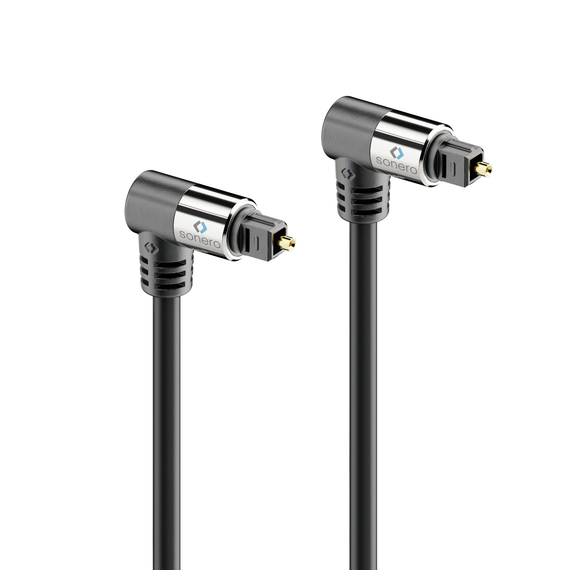 Sonero Toslink-Kabel (optisch) – 90° Stecker–90° Stecker – 5 m, vergoldete Stecker