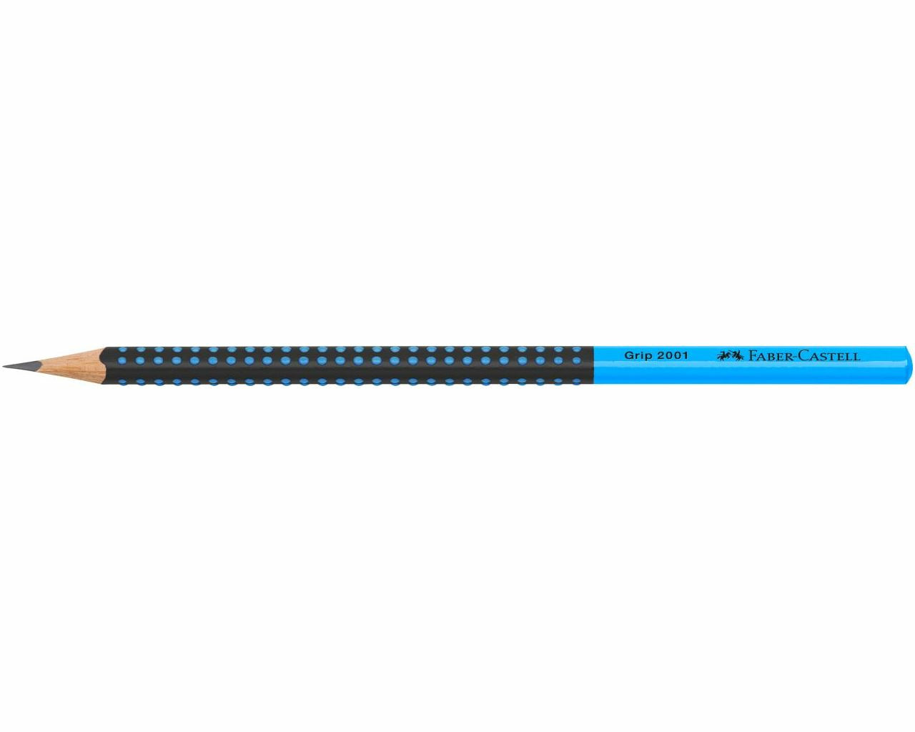 Faber-Castell Grip 2001 Zweifarbiger Bleistift, Dreikant, Grip-Zone HB Mine Ø 2 mm Schwarz/Blau