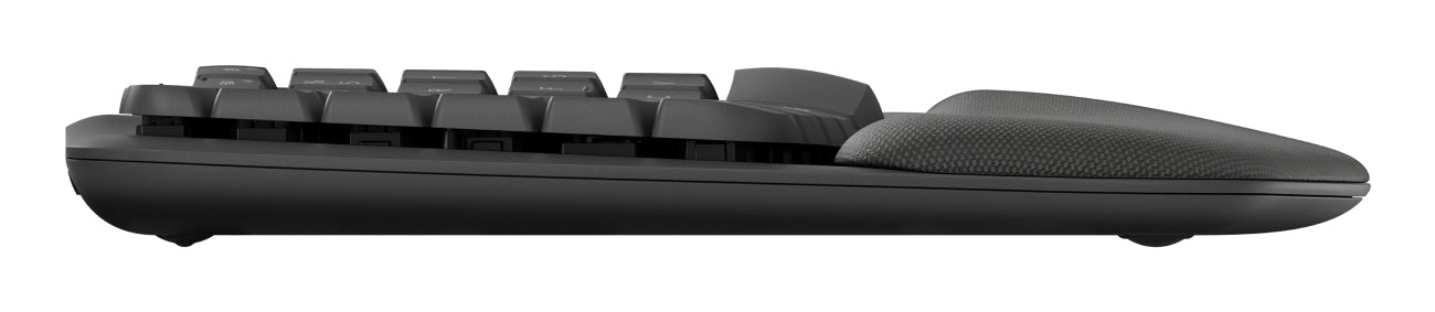 Logitech Wave Keys Ergonomisch Central-419 – Tastatur, Kabellos (Bluetooth/2,4 GHz), DE-Layout (DE), Ergonomisch