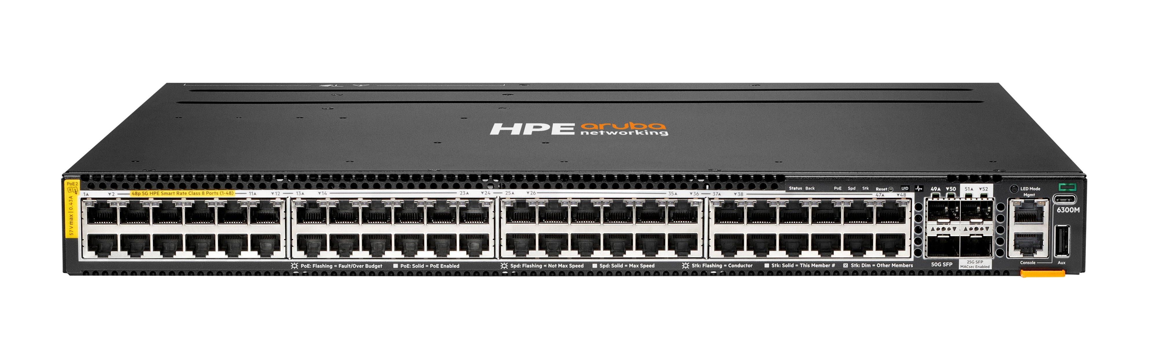 HPE Aruba CX 6300M 48p – Managed Switch – 48×5G, 8×SFP, PoE++, 1U
