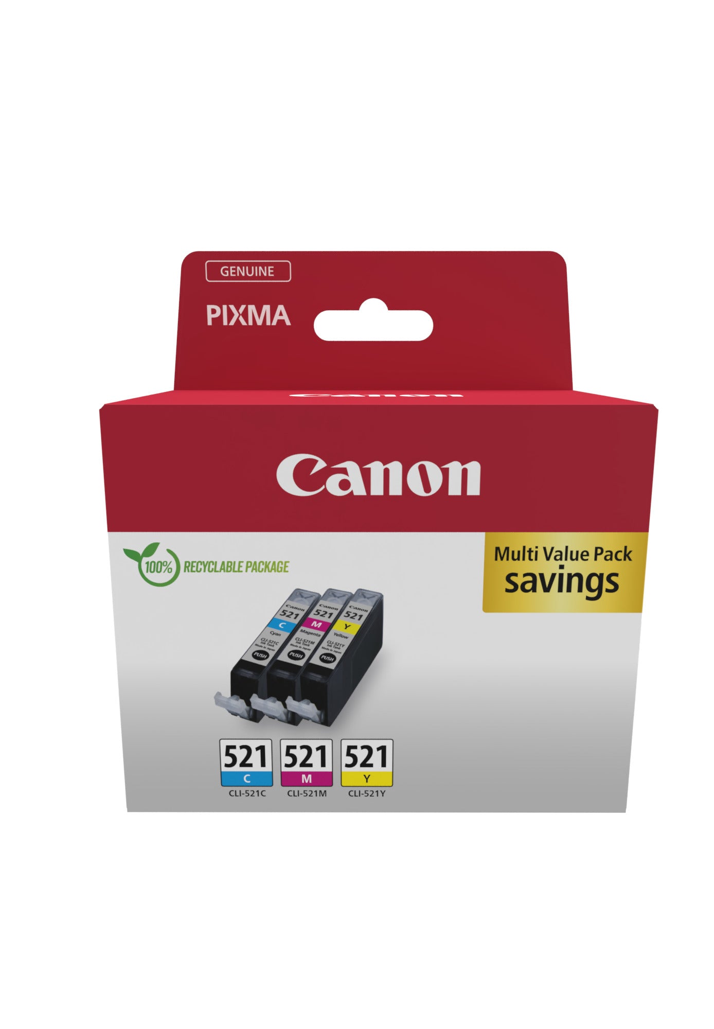 Canon Multipack Tinte – CLI-521, C/M/Y, PIXMA IP 3600