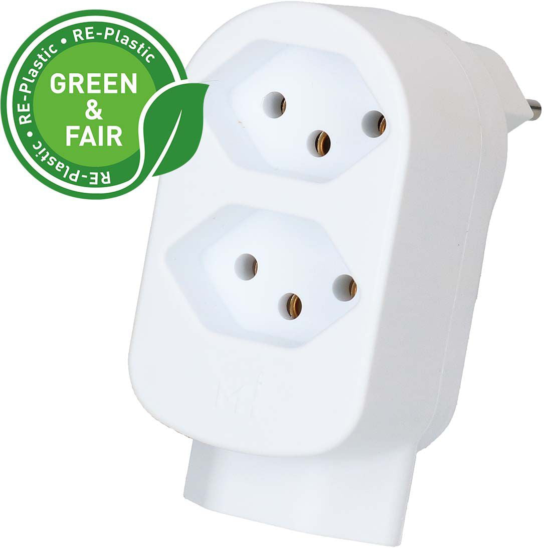 Max Hauri AG Basic Line Steckdosenleiste, 3×T13, ohne Schalter, 0,09 m Kabel, Eingang T12, IP20 – weiss