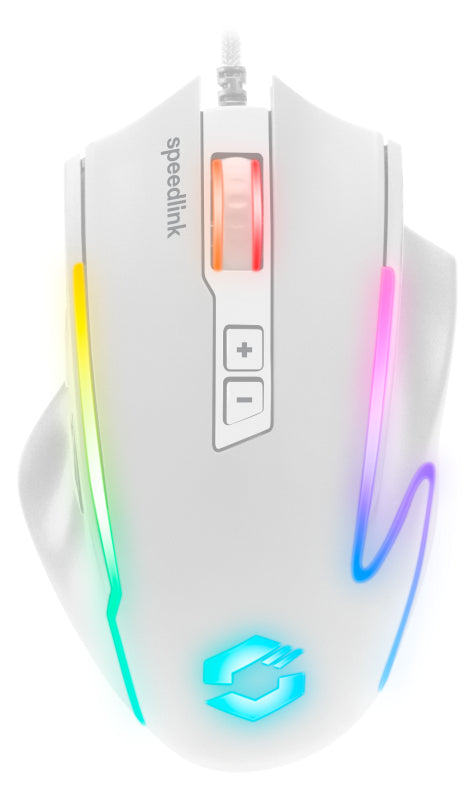 SPEEDLINK DECUS NX – Gaming-Maus – Kabelgebunden (USB‑A), 12800 DPI, rechts, Weiss