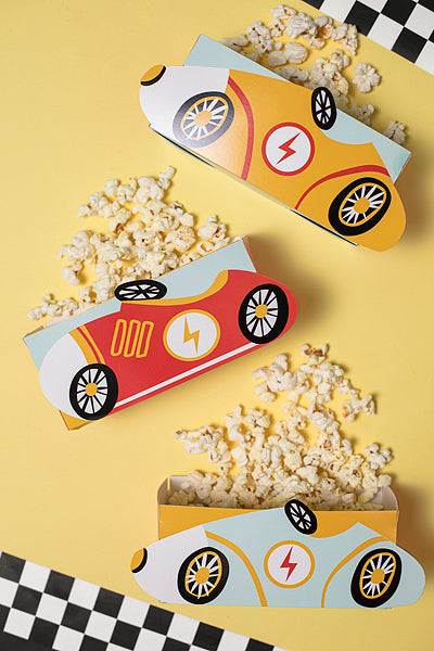 PartyDeco Take-away-Box, Papier – 170 × 75 × 75 mm, Automotiv – 3 Stk.