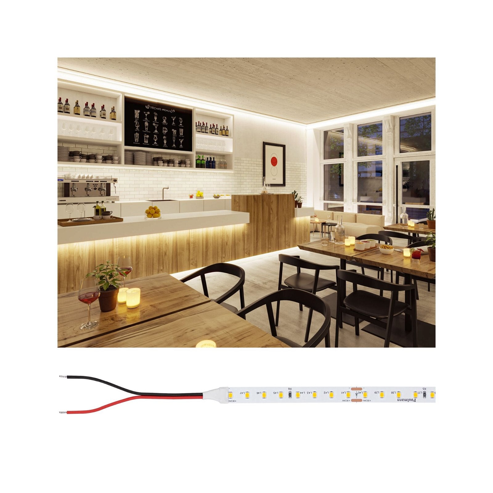 Paulmann LED-Strip Silver ProLED – 10 m, 7000 lm, 42 W, 2700 K, dimmbar, weiss, 24 V