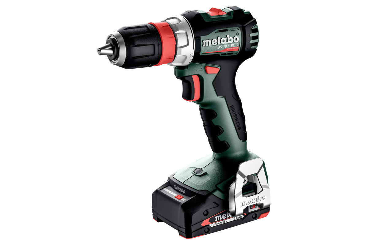 Metabo Akku-Bohrschrauber BS 18 L BL Q – 18 V (CAS) – Spindelhals – 65 Nm – 2×2,0 Ah & Ladegerät – Koffer