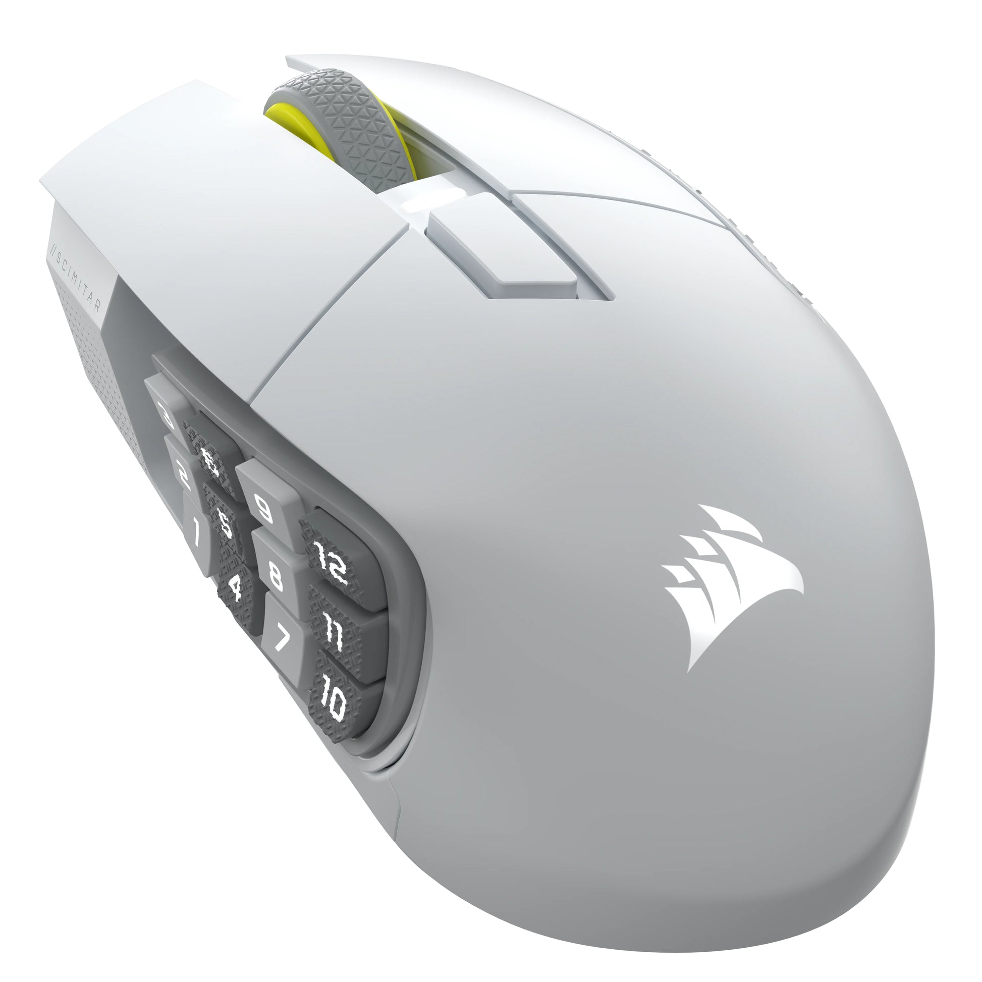 Corsair SCIMITAR ELITE WIRELESS SE Gaming-Maus – kabellos, für Rechtshänder, programmierbare Tasten, weiss