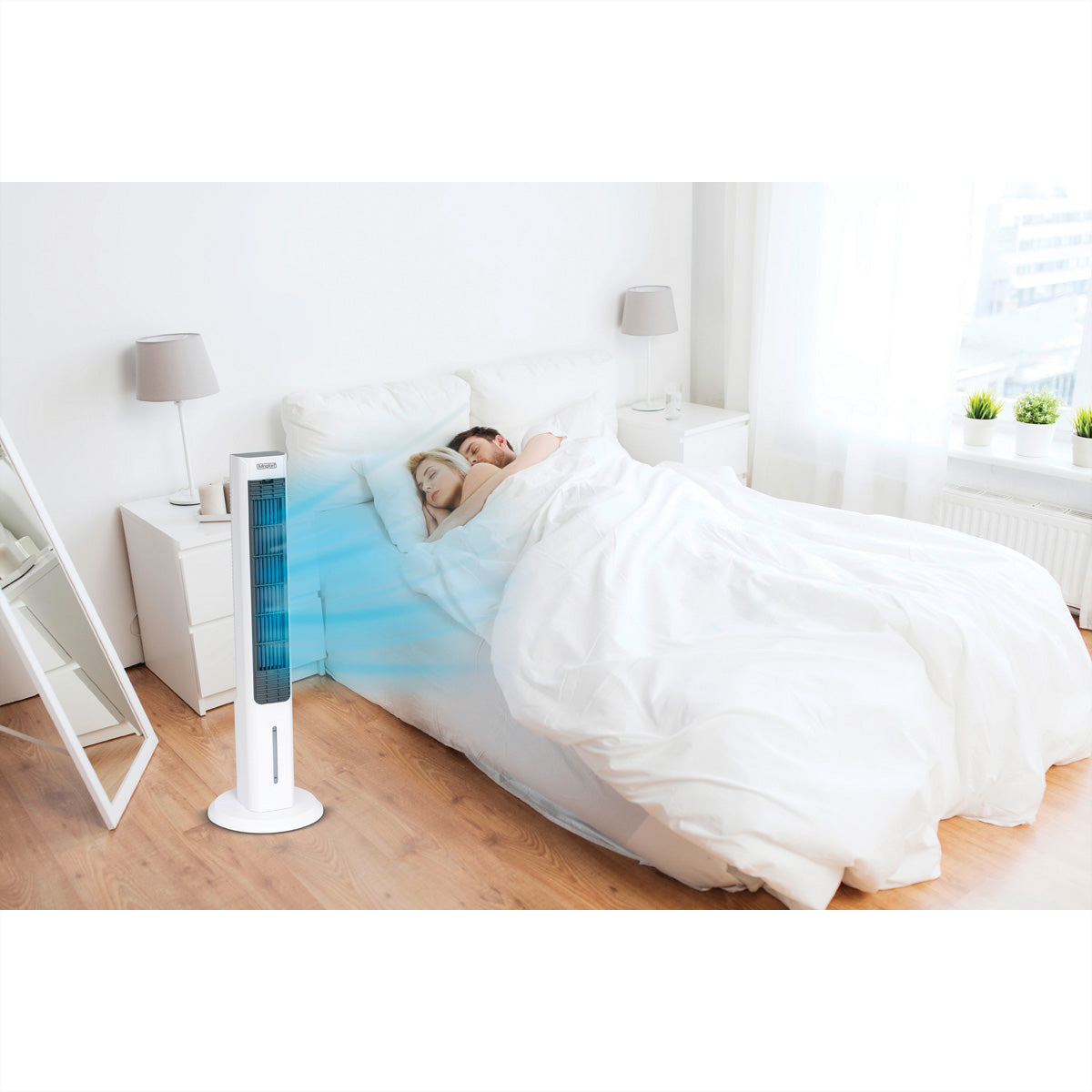 Livington Turmventilator ChillTower – 3 Stufen, oszillierend, Timer, 60 dB, Weiss
