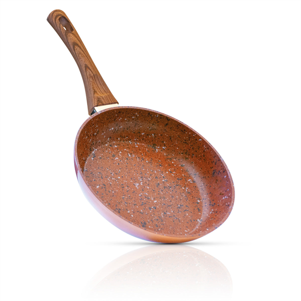 Livington Fonduepfanne Copper & Stone – Ø 24 cm, Aluminium/Stahl, Stein-Beschichtung/Antihaftbeschichtung