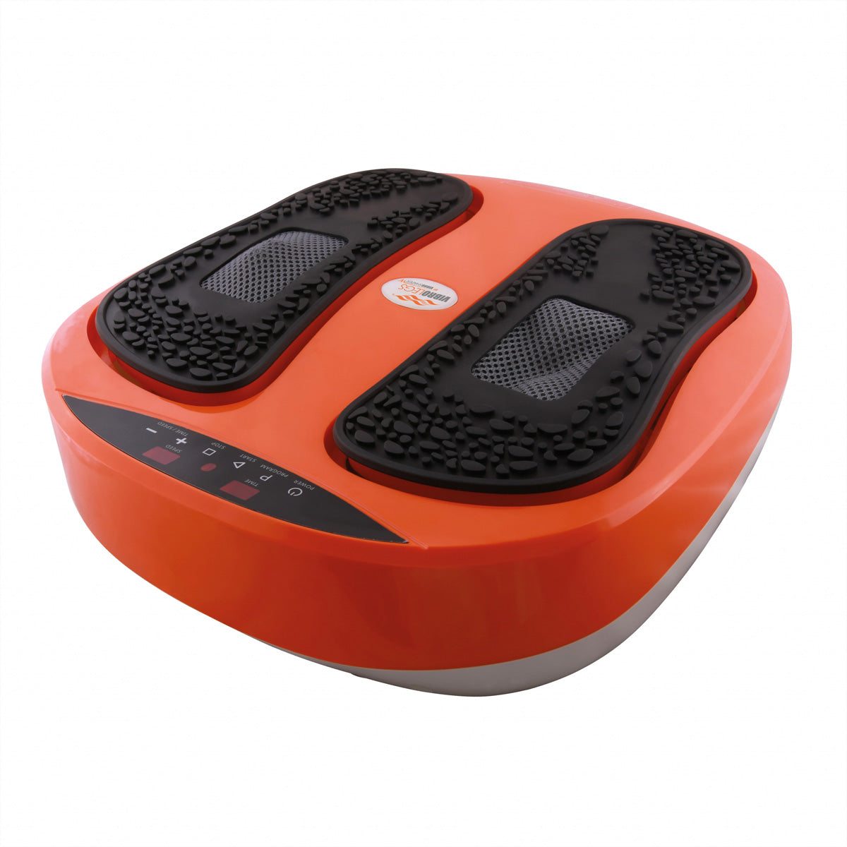 Mediashopping Vibrolegs Fussmassagegerät – Vibrationsmassage, 4 Programme, 10 Geschwindigkeitsstufen – Schwarz/Orange