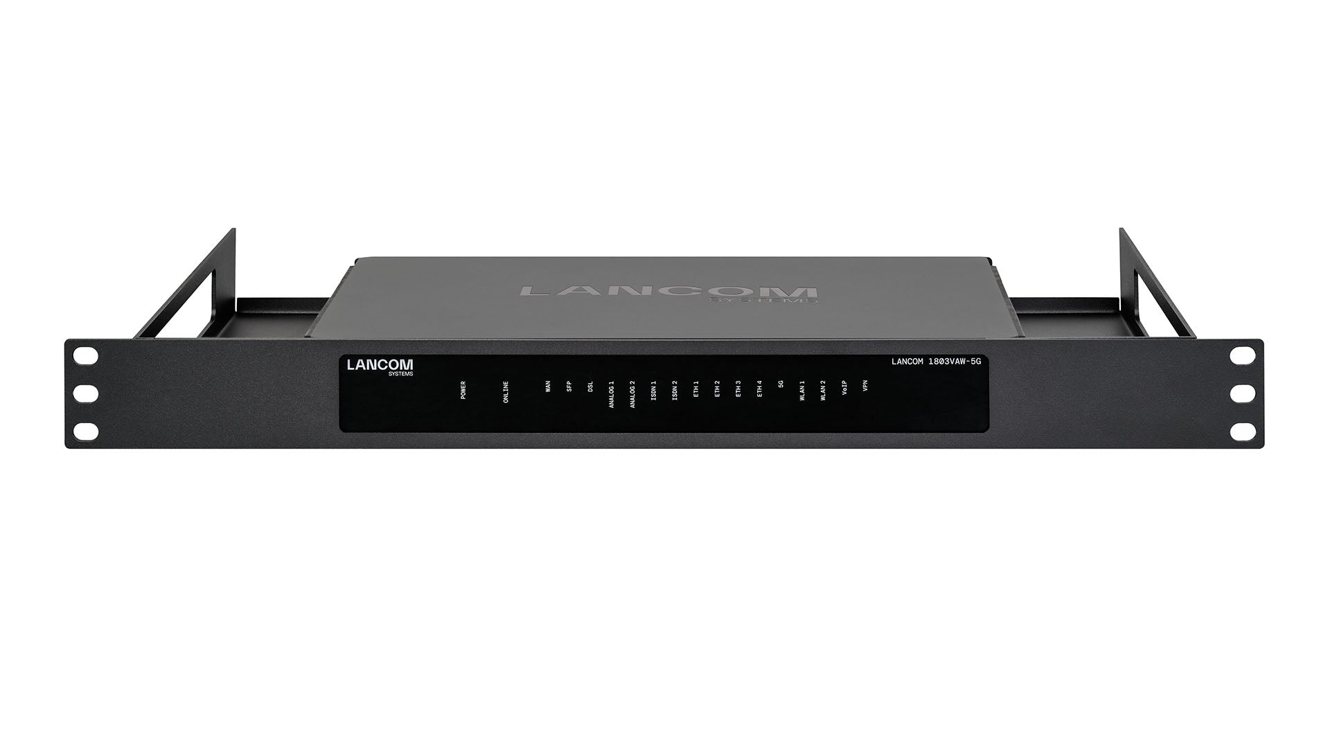 LANCOM Systems Montagehalterung – für LANCOM 1803VAW-5G, LANCOM 1803VAW, LANCOM 1803VA-5G und andere, 1U, Schwarz