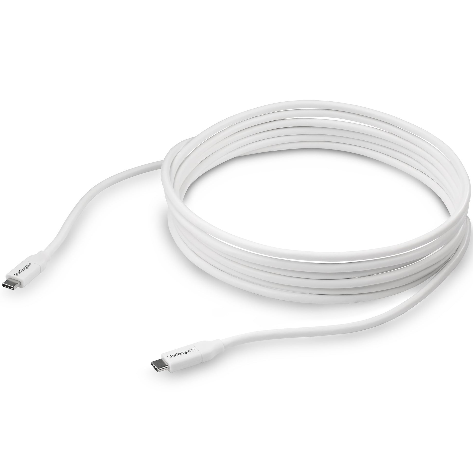 StarTech.com USB-C auf USB-C Kabel – USB 2.0 (480 Mbit/s) – 4 m – PD 100 W – USB-IF zertifiziert – Weiss