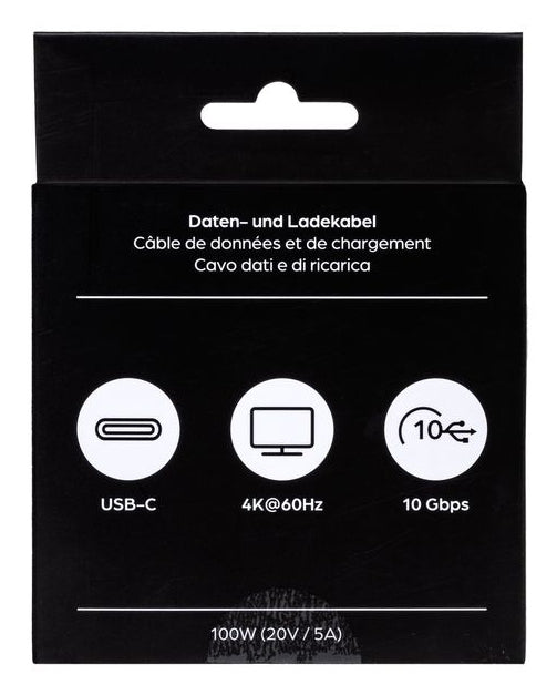 ONIT USB-C auf USB-C Kabel – USB 3.2 Gen 2 (10 Gbit/s) – 1 m – PD 100 W – Textilmantel – Weiss