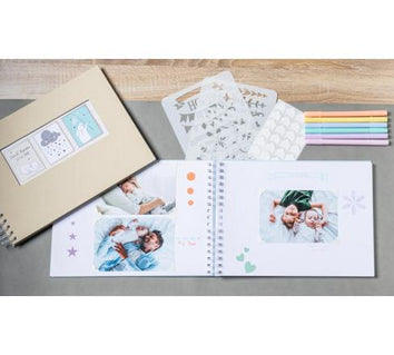 Exacompta Fotoalbum Scrap-Addict – für 320 × 220 mm, gelb, mit Spiralbindung, Papier