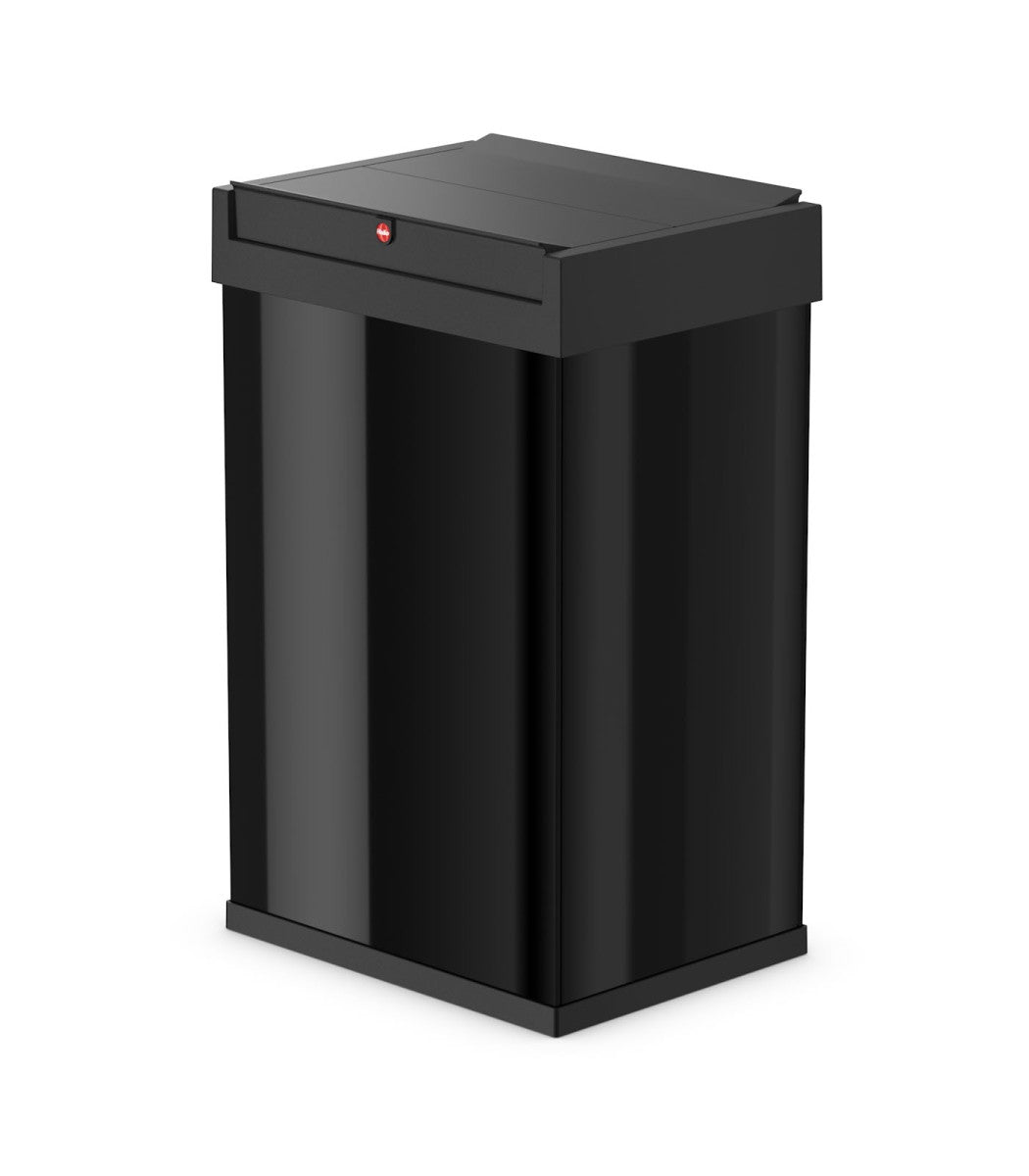 Hailo Abfallcontainer – 35 l – mit Deckel – Stahl, schwarz – B × H × T 339 × 545 × 260 mm