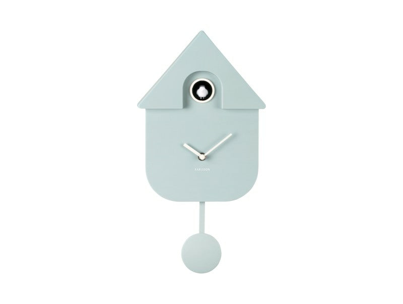 Karlsson Moderne Kuckucksuhr – 21,5 × 41 × 8,5 cm, hellblau, Kunststoff