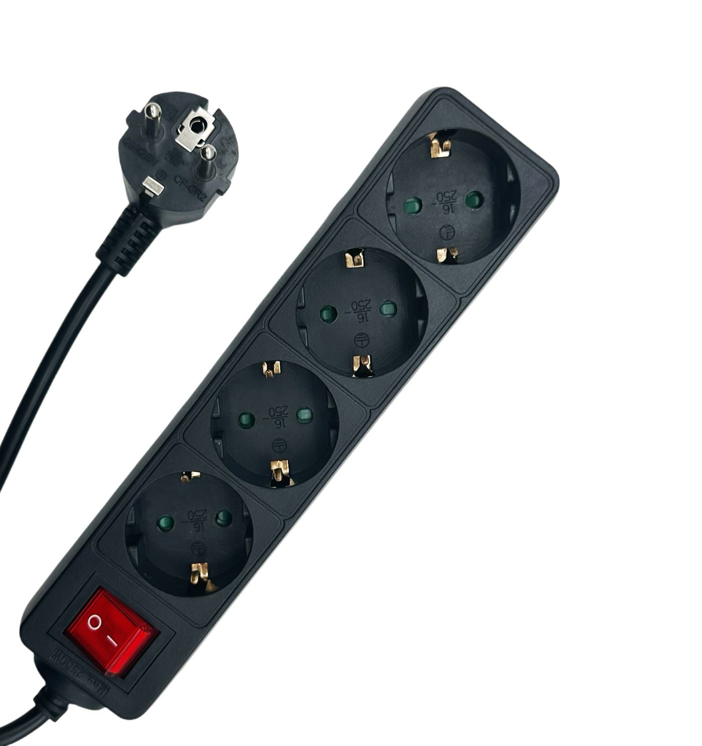 Microconnect MC-GRU0045BS Steckdosenleiste – 4× Schuko (Typ F), 5 m, mit Schalter, Schwarz