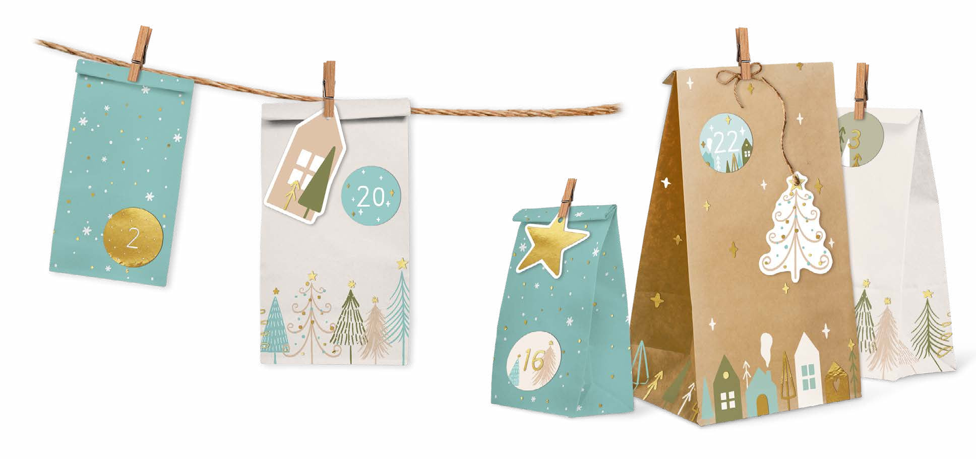 URSUS Sweet Home – Adventskalender zum Befüllen – Weihnachten – 24 Fächer – ab 3 Jahren