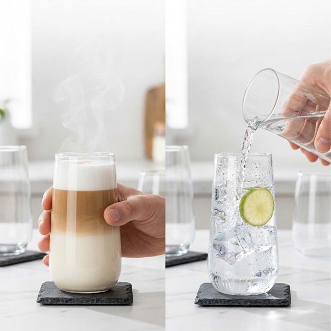 Relaxdays Trinkgläser – 12er Set, 550 ml, Ø 9 cm, Glas, Transparent, spülmaschinenfest