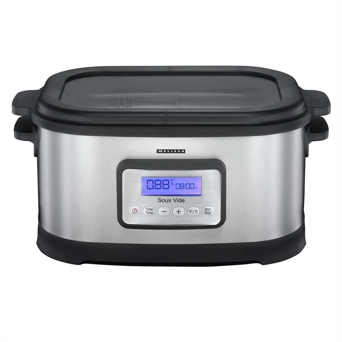 Melissa Sous-Vide 16310170 – 6 l, 520 W, Schongar- & Warmhaltefunktion – Schwarz/Edelstahl