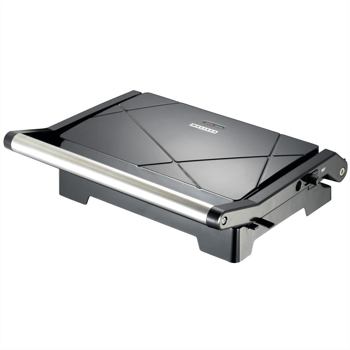 Melissa Kontaktgrill 16240111 – 23 × 14,5 cm Grillfläche, 1000 W, 180° aufklappbar – Schwarz