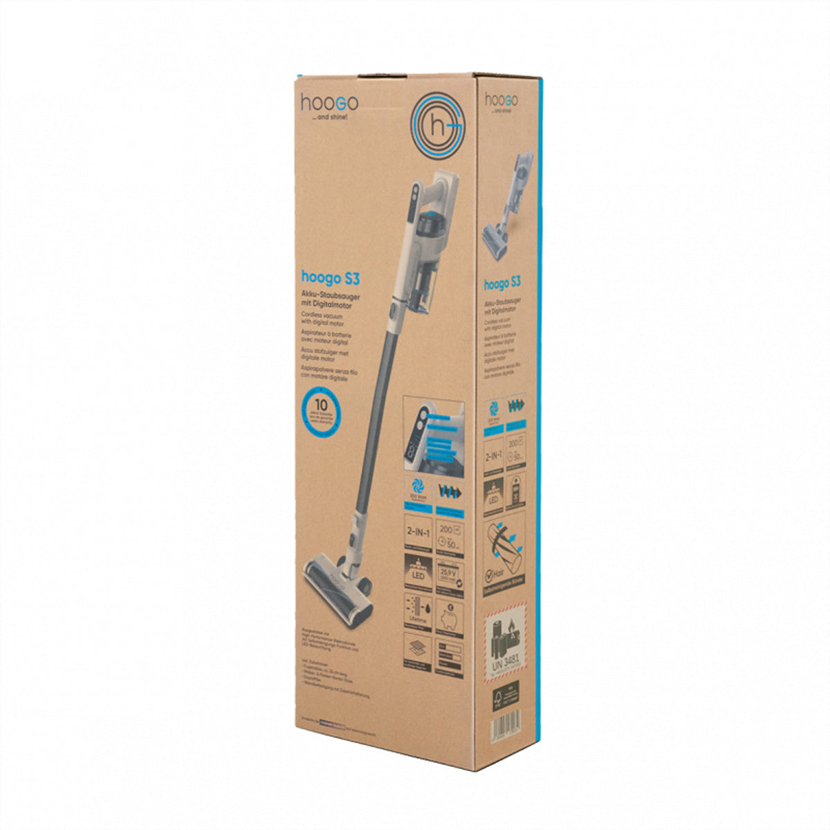 Hoogo Akkustaubsauger S3, 2-in-1 – 50 min, 300 W, 0,5 l Behälter