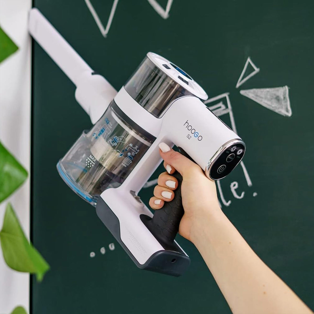 Hoogo Akkustaubsauger S2, 2-in-1 – 35 min, 200 W, Behälter 0,5 l