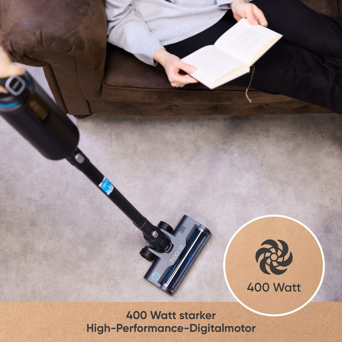 Hoogo Akkustaubsauger BS5 – 60 min, 400 W, Behälter 1 l