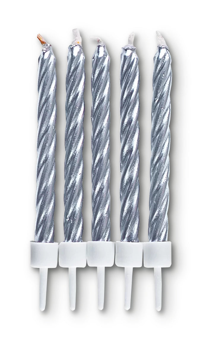 Städter Geburtstagskerzen – Silber – 7,5 cm – 10 Stk