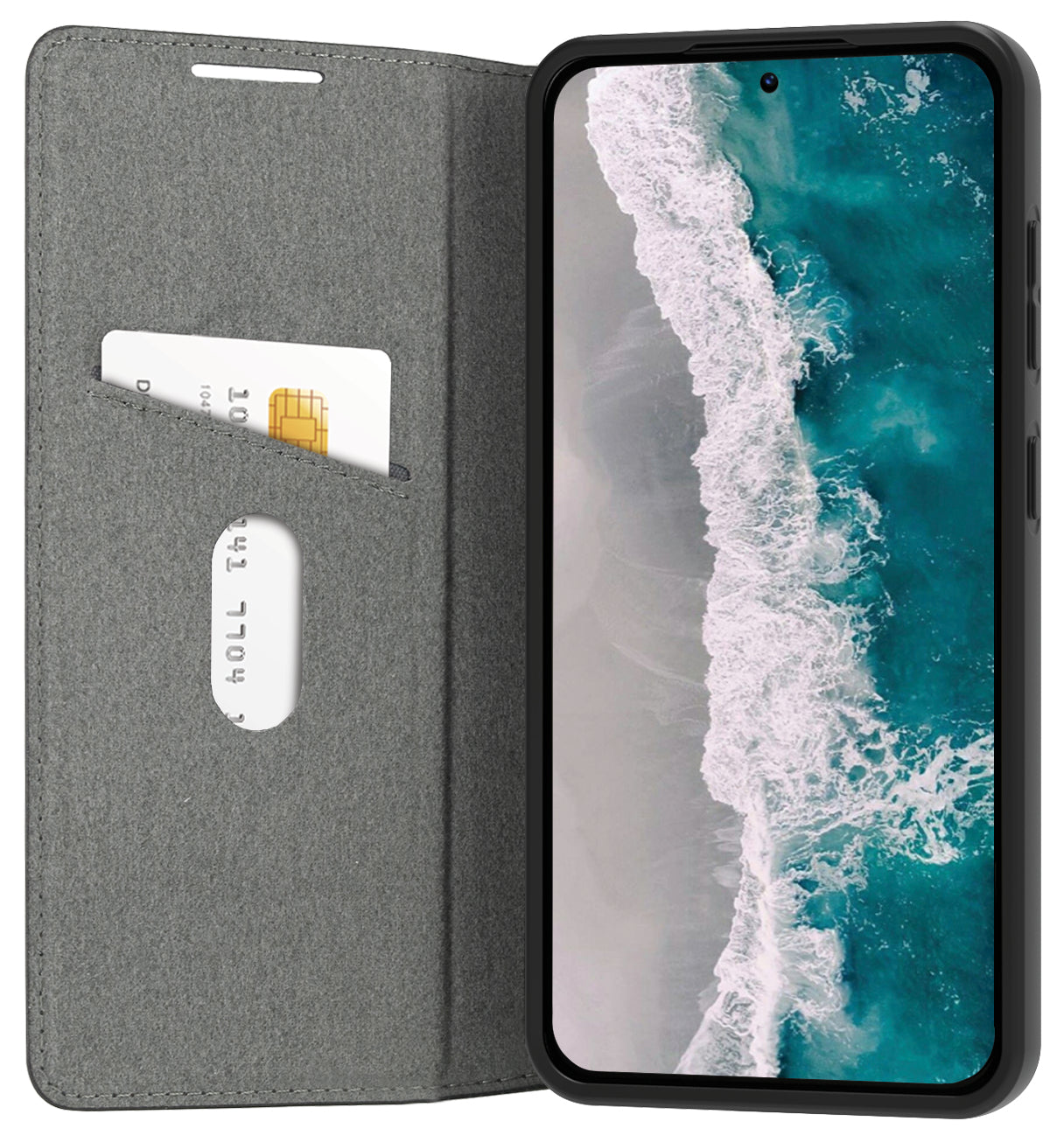 dbramante1928 Oslo Folio – für Samsung Galaxy A55 5G, mit Kartenfach, PU + recycelbarem Kunststoff, schwarz