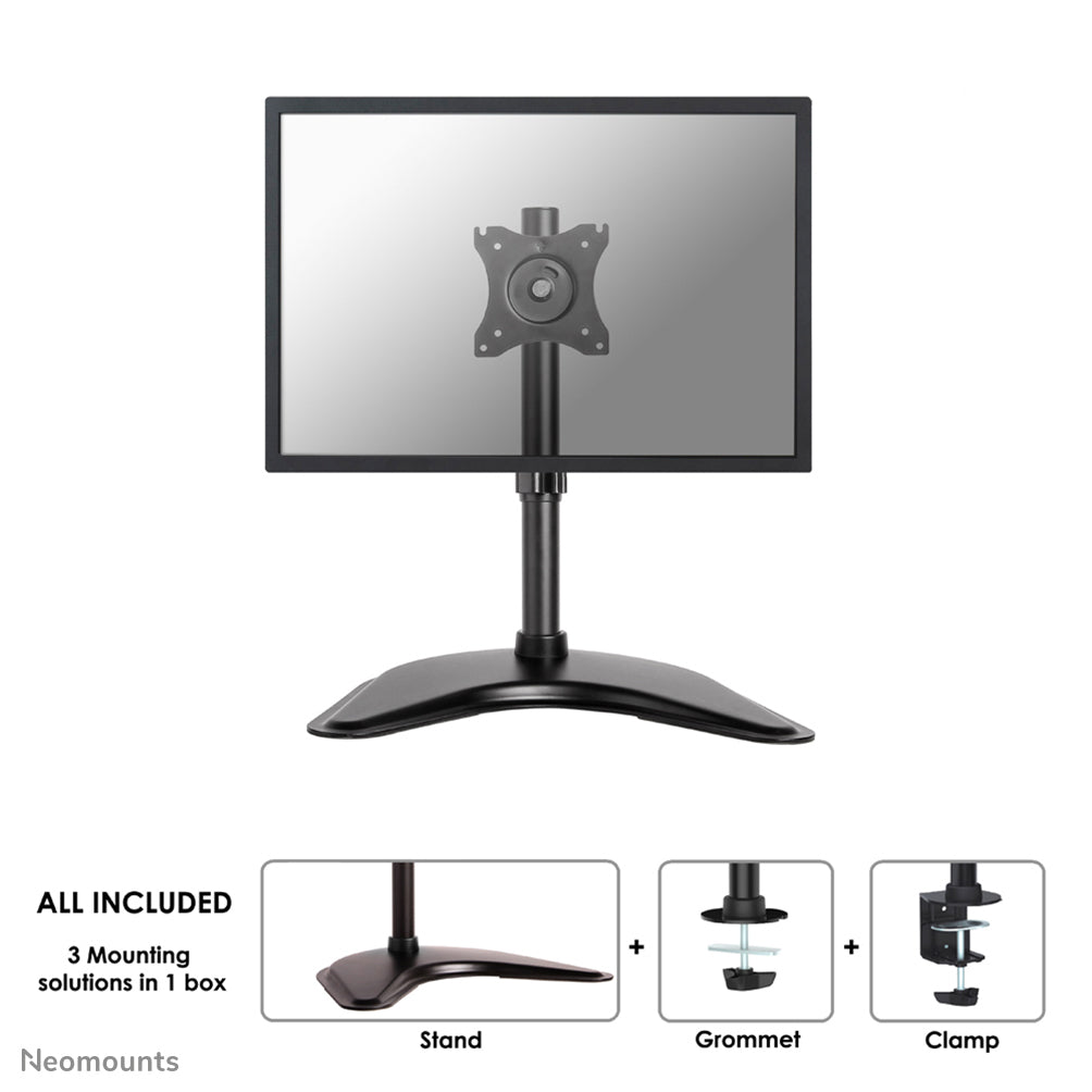 Neomounts NM-D335BLACK – Tischhalterung, Tischklemme, bis 30", VESA 75 × 75 mm, 10 kg, höhenverstellbar