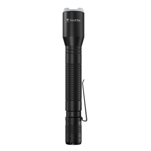 Varta Taschenlampe Aluminium Light F20 Pro – 250 lm, 70 m, Batteriebetrieb, 2× AA, 35 h Laufzeit – Silber