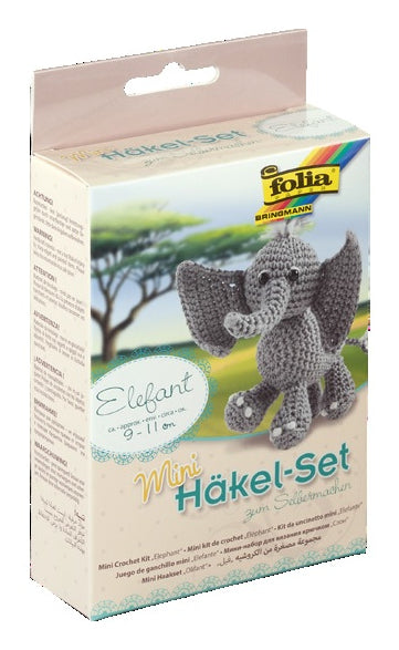 Folia Mini-Häkelset Elefant – Grau