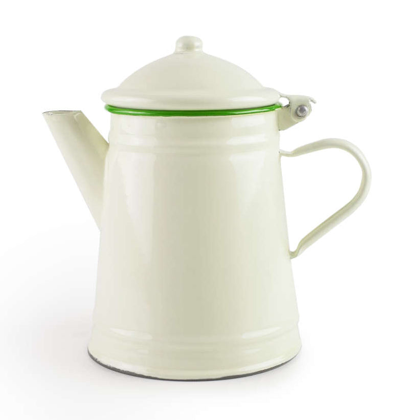 Ibili Musgo Kaffeekanne – 1 l, H 19,0 cm, Emaille, Weiss, spülmaschinenfest