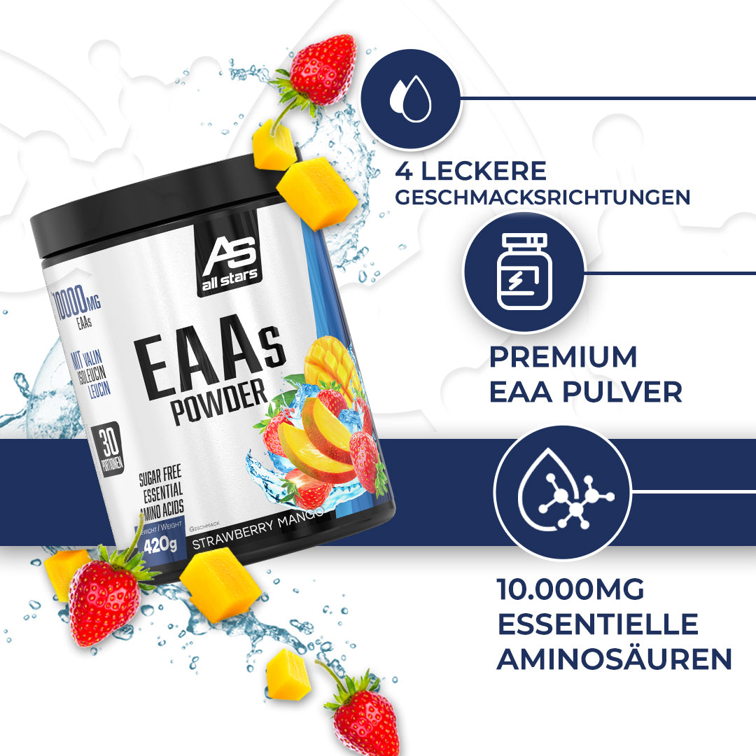 ALL STARS Fitness Products All Stars Aminosäure-Pulver EAA Mango, Erdbeere – 420 g