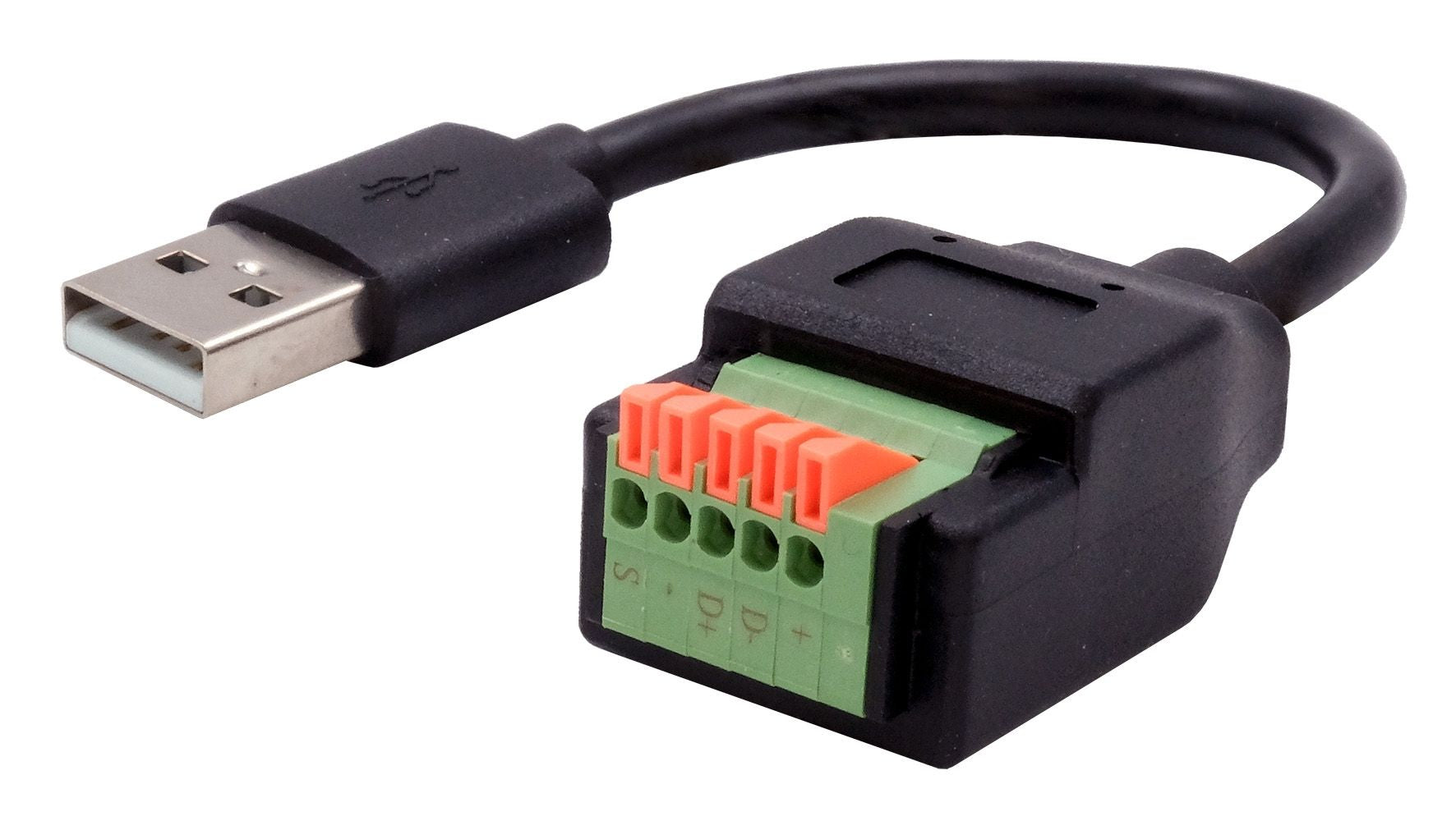 EXSYS USB-Adapter USB-A auf 5-poliger Terminalblock – USB 2.0 (480 Mbit/s) – Schwarz