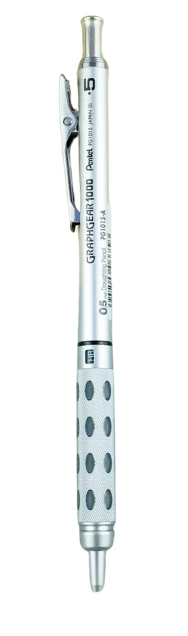 Pentel Graphgear 1000 Druckbleistift – 0,5 mm, Metall, Silber