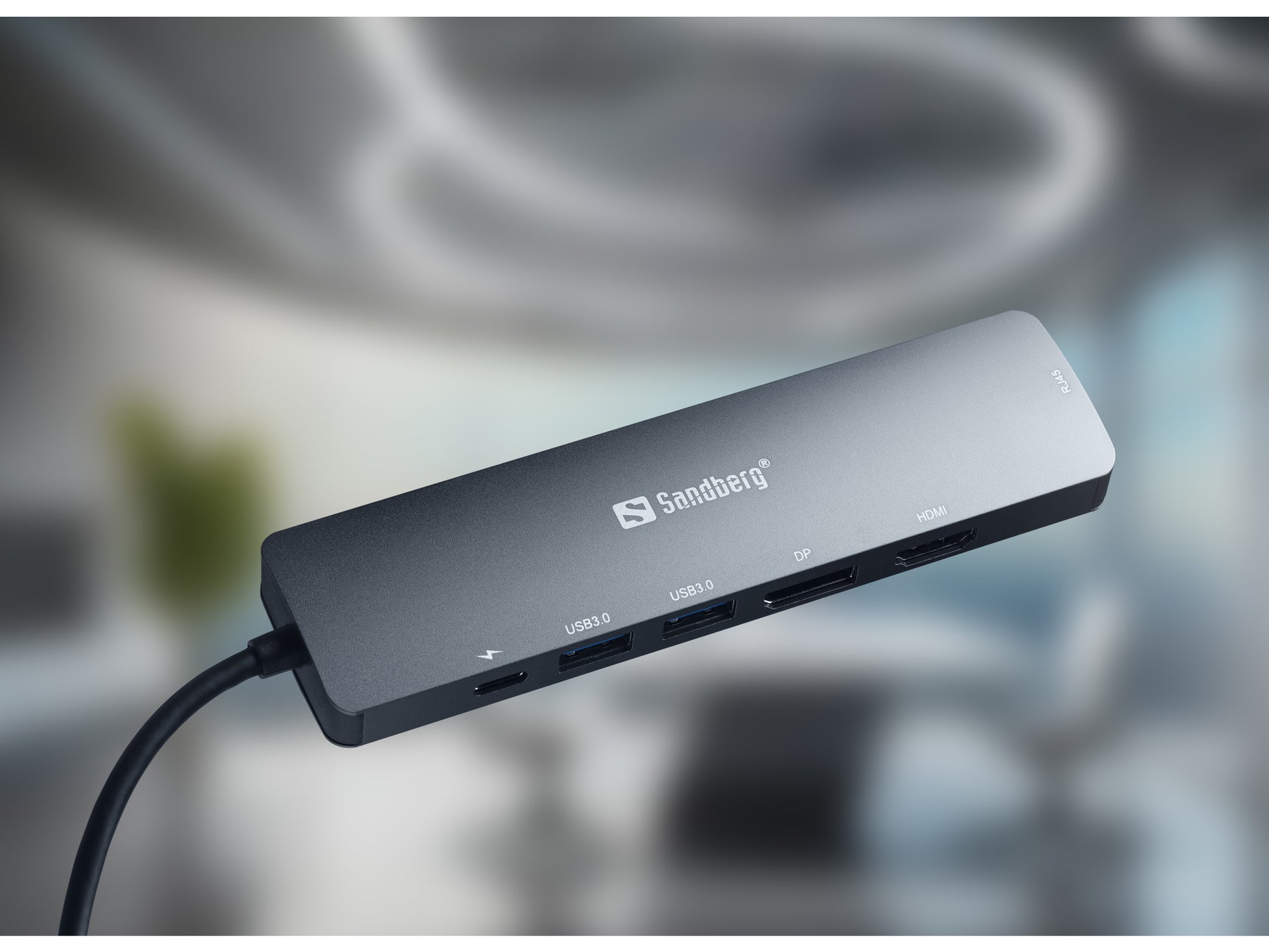 Sandberg 136-43 Dockingstation – USB-C, 1× DP, 2× HDMI, 2× USB-A, 1× USB-C, 100 W PD, Fast Ethernet