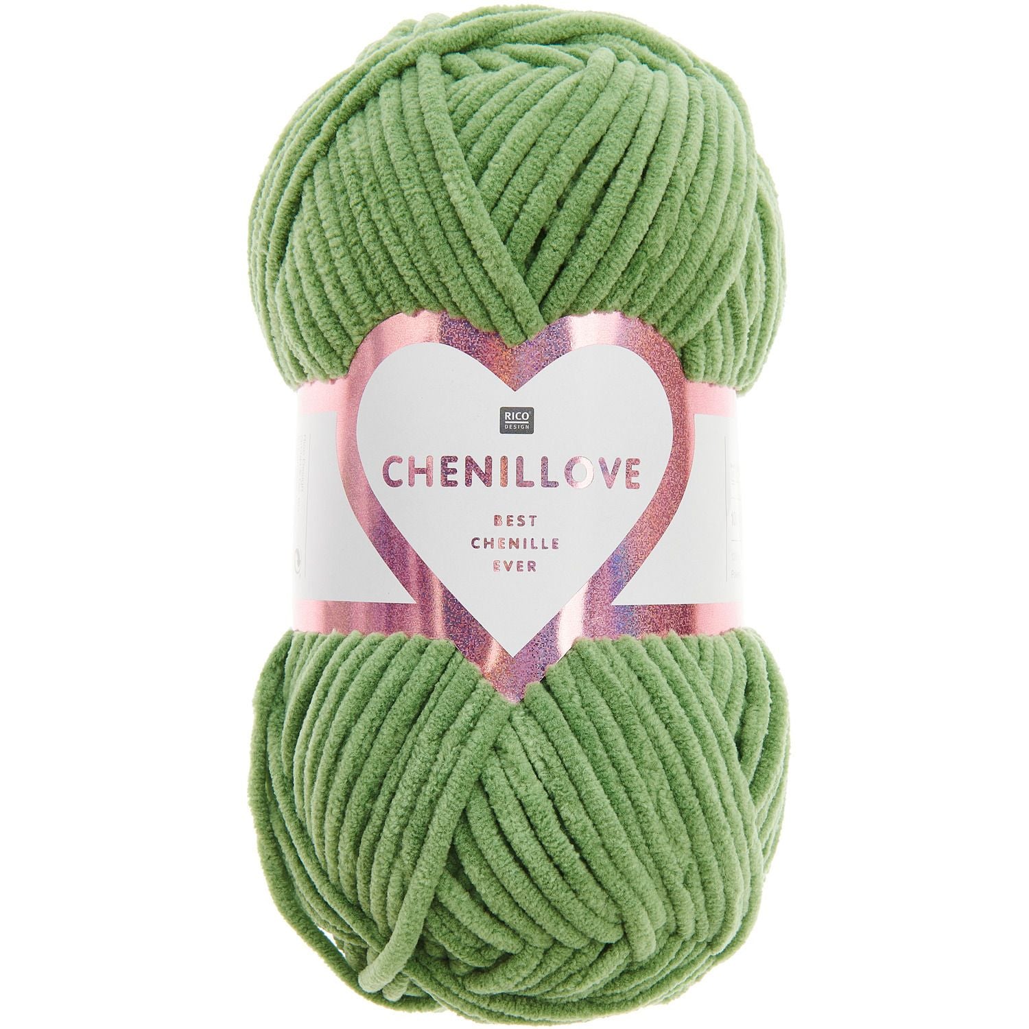 Rico Design Chenillove Wolle Grün – 100 g, 110 m, Nadel 4 mm, 100% Polyester, 1 Stk.