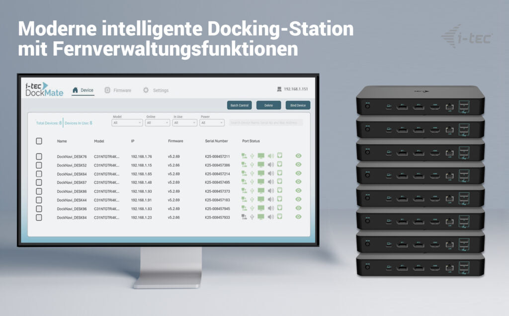 I-TEC Intelligente Triple DS Dockingstation – USB-C, 2× DP, 1× HDMI, 4× USB-A, 2× USB-C, 100 W PD, GbE