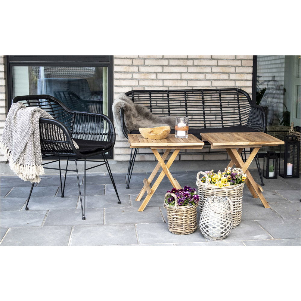 House Nordic Beistelltisch 7501001 – 50 × 50 × 50 cm, quadratisch – Teakholz – natur – faltbar