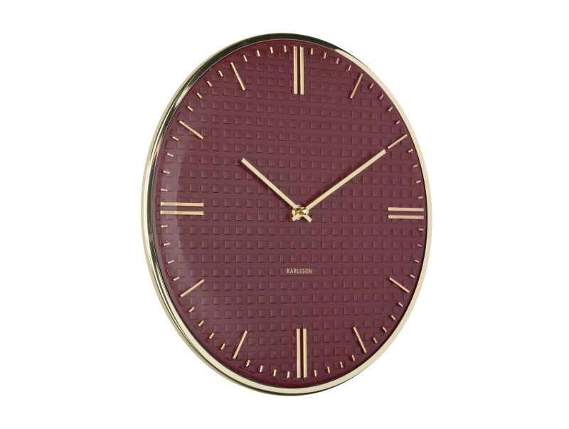 Karlsson Riqueza Wanduhr – Analog, Ø 35 cm, Rot, Metall