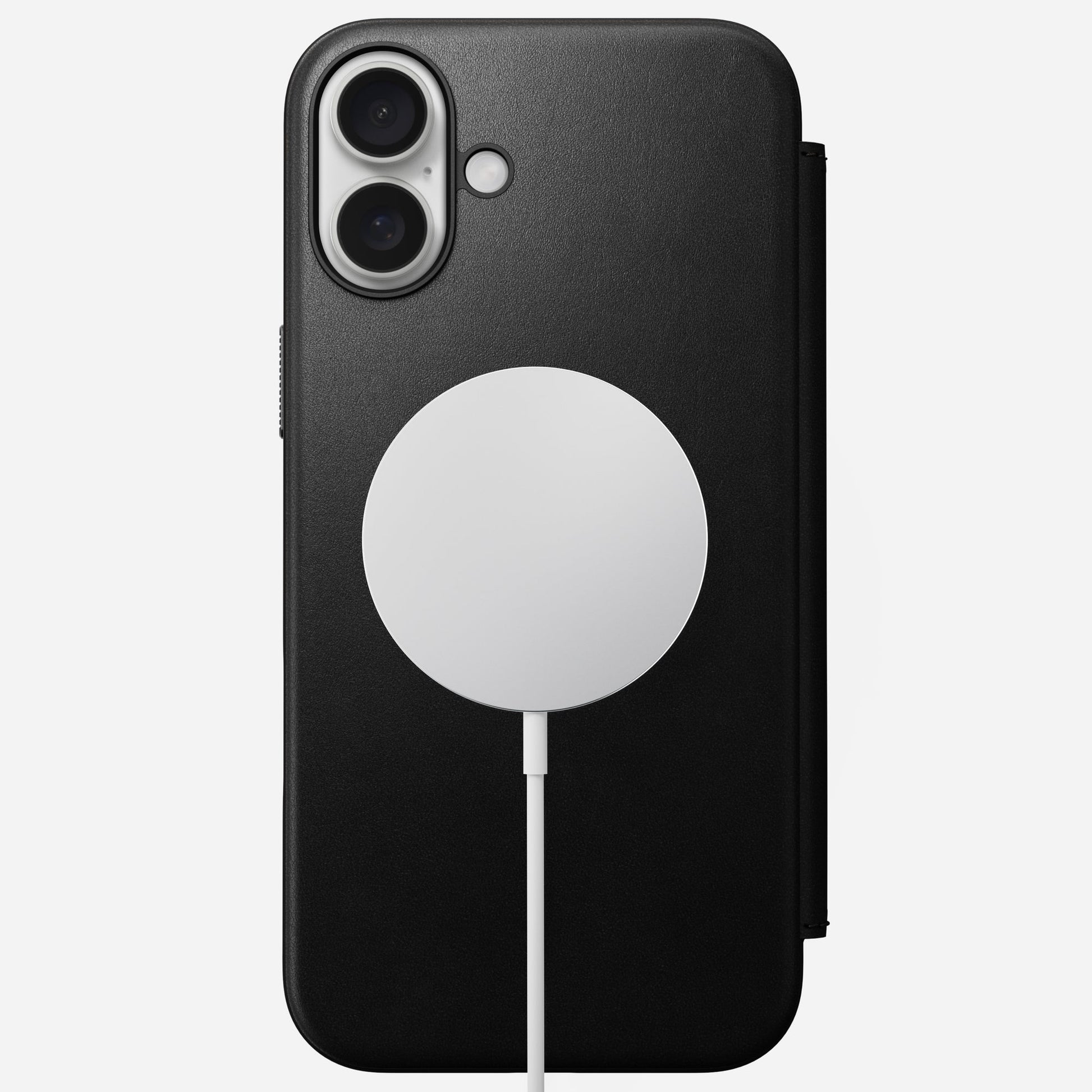 Nomad Booklet-Hülle – für Apple iPhone 16 Plus – schwarz – Leder – mit Kartenfach