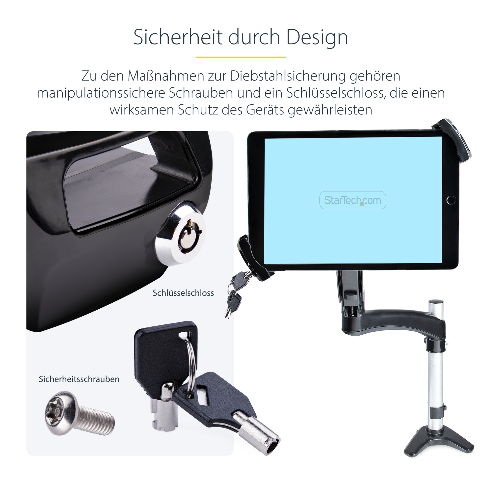 StarTech.com VESA-Adapterplatte – Klemme/Durchführung – 7,9–12,5" – VESA 100×100 mm – bis 2 kg/Monitor